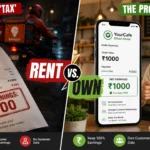 Comparison of losing 30% margin to food delivery apps versus keeping 100% profit with a direct ordering system for Surat restaurants.